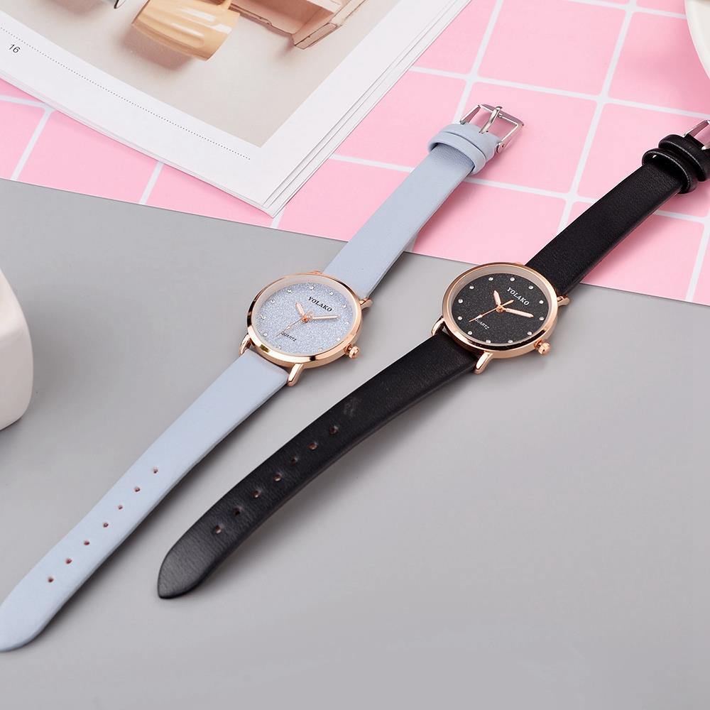 YOLAKO YK32 Women Casual Quartz Watch PU Leather Strap - White