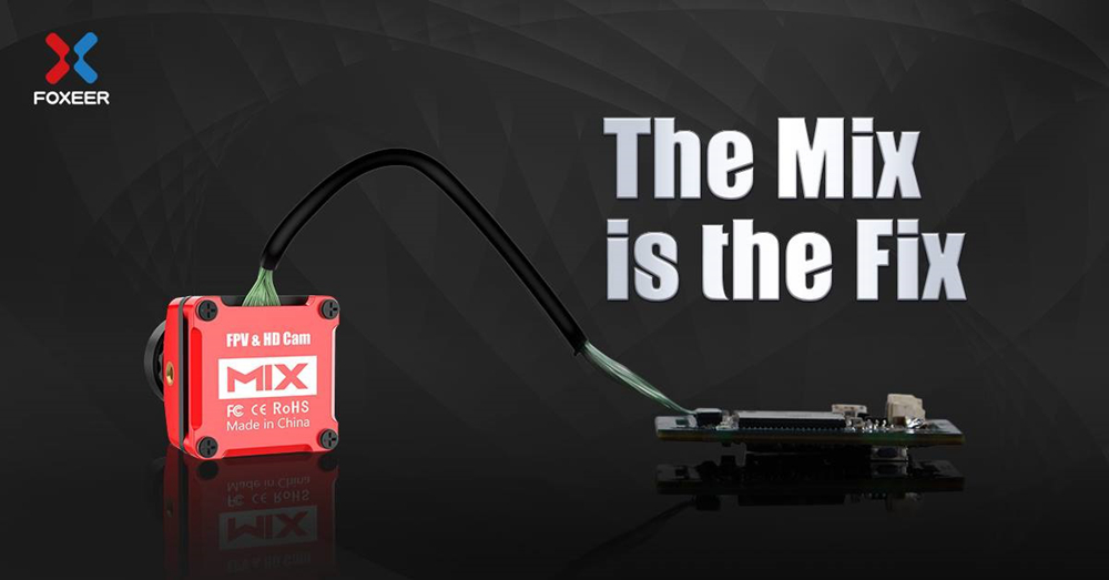 Foxeer MIX 1080P 60FPS OSD Wide Voltage DC 5-24V HD FPV Camera 16:9 4:3 N/P Switchable - Black
