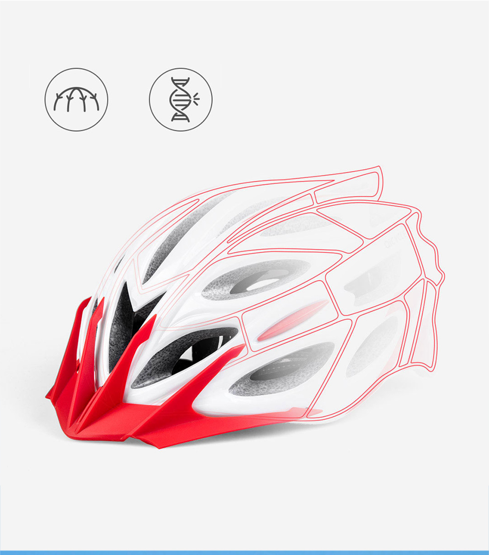 Xiaomi Mijia Qicycle KEVLAR Sports Helmet One-piece Lightweight Design - White + Red