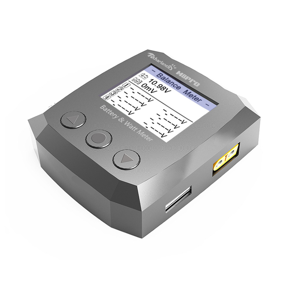 Rcharlance M8Pro Watt Meter 2-8S Battery Charger Power Analyzer Balancer - Gray