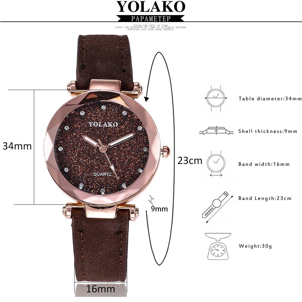 YOLAKO YL02 Women Casual Quartz Watch PU Leather Strap - Black