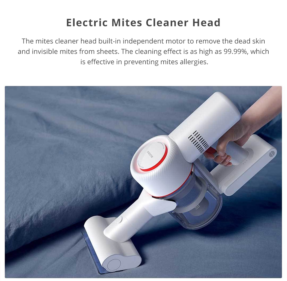 Xiaomi Dreame V9 Cordless Stick Vacuum Cleaner 20000 Pa Suction Anti-winding Hair Mite Cleaning 60 Minutes Run Time - White