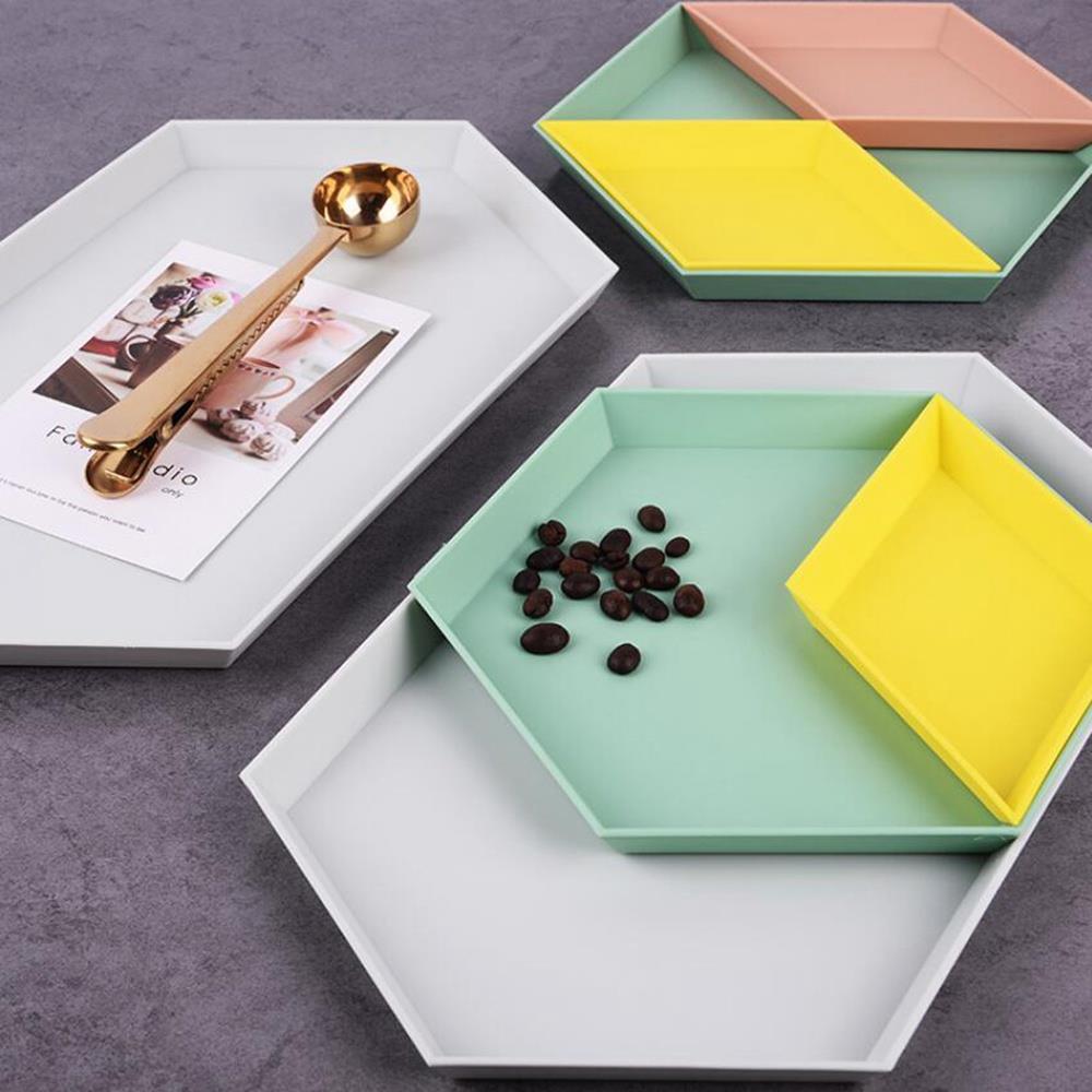 Innovative Color Geometric Storage Tray Removable Plastic Combination Desktop Detachable Fruit Plate - Multi-color