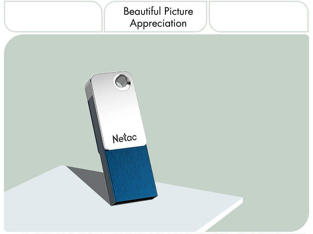 Netac U329 16GB USB Flash Drive Zinc Alloy - Silver + Blue