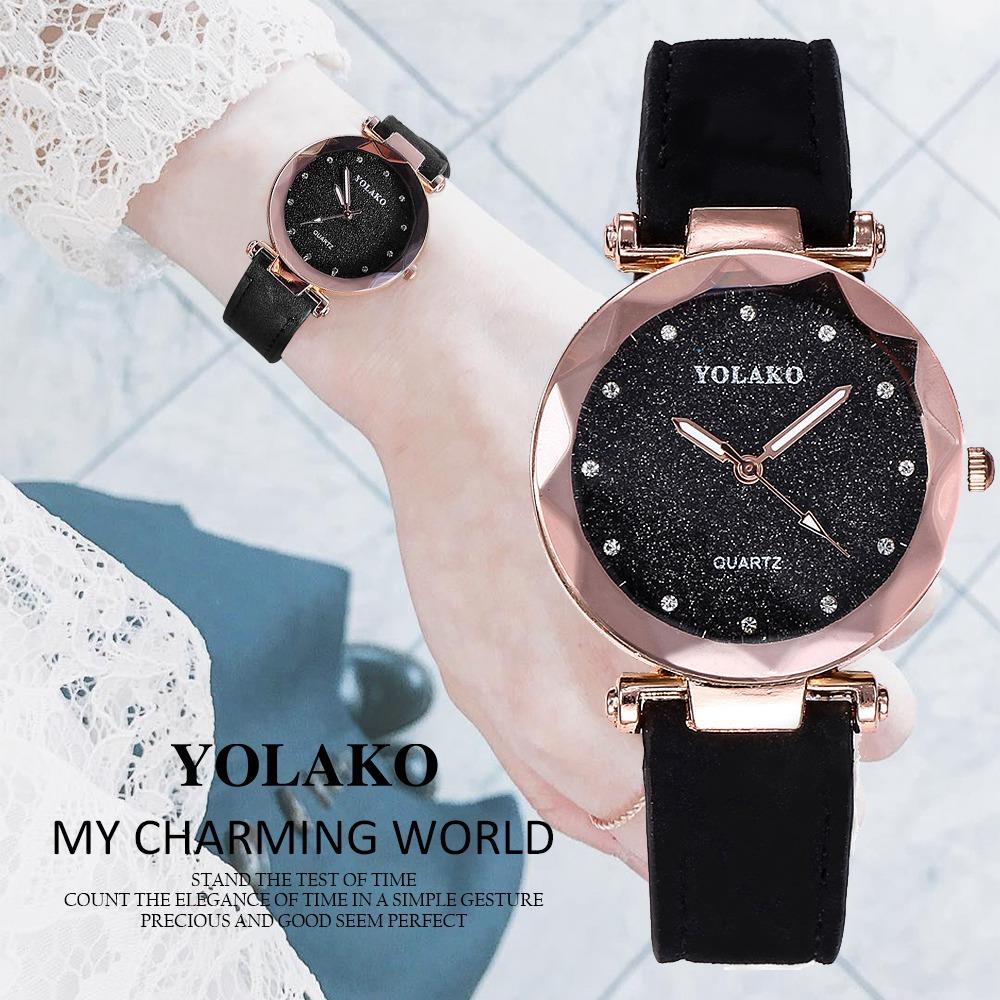 YOLAKO YL02 Women Casual Quartz Watch PU Leather Strap - Grey