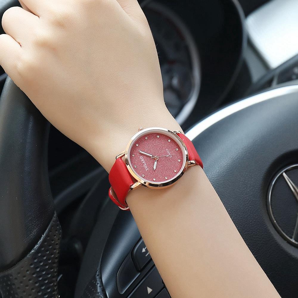 YOLAKO YK32 Women Casual Quartz Watch PU Leather Strap - White