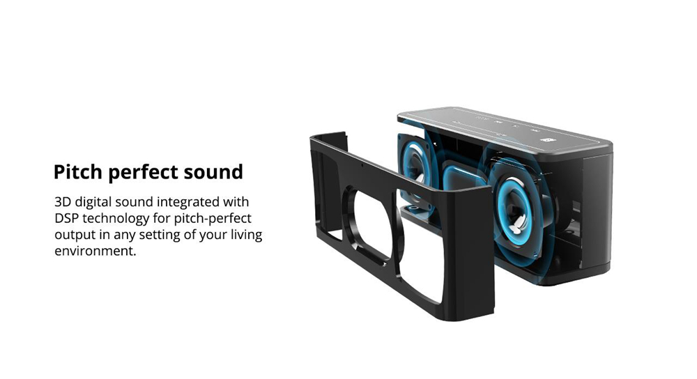 Tronsmart Element Mega SoundPulse™ Bluetooth Speaker with Powerful 40W Max Output 3D Digital Sound TWS Intuitive Touch Control - Gray