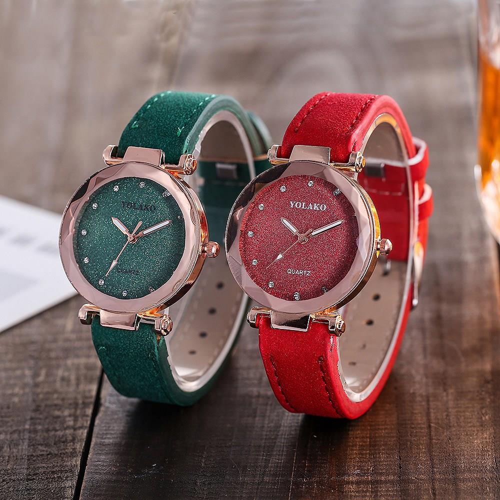 YOLAKO YL02 Women Casual Quartz Watch PU Leather Strap - Black