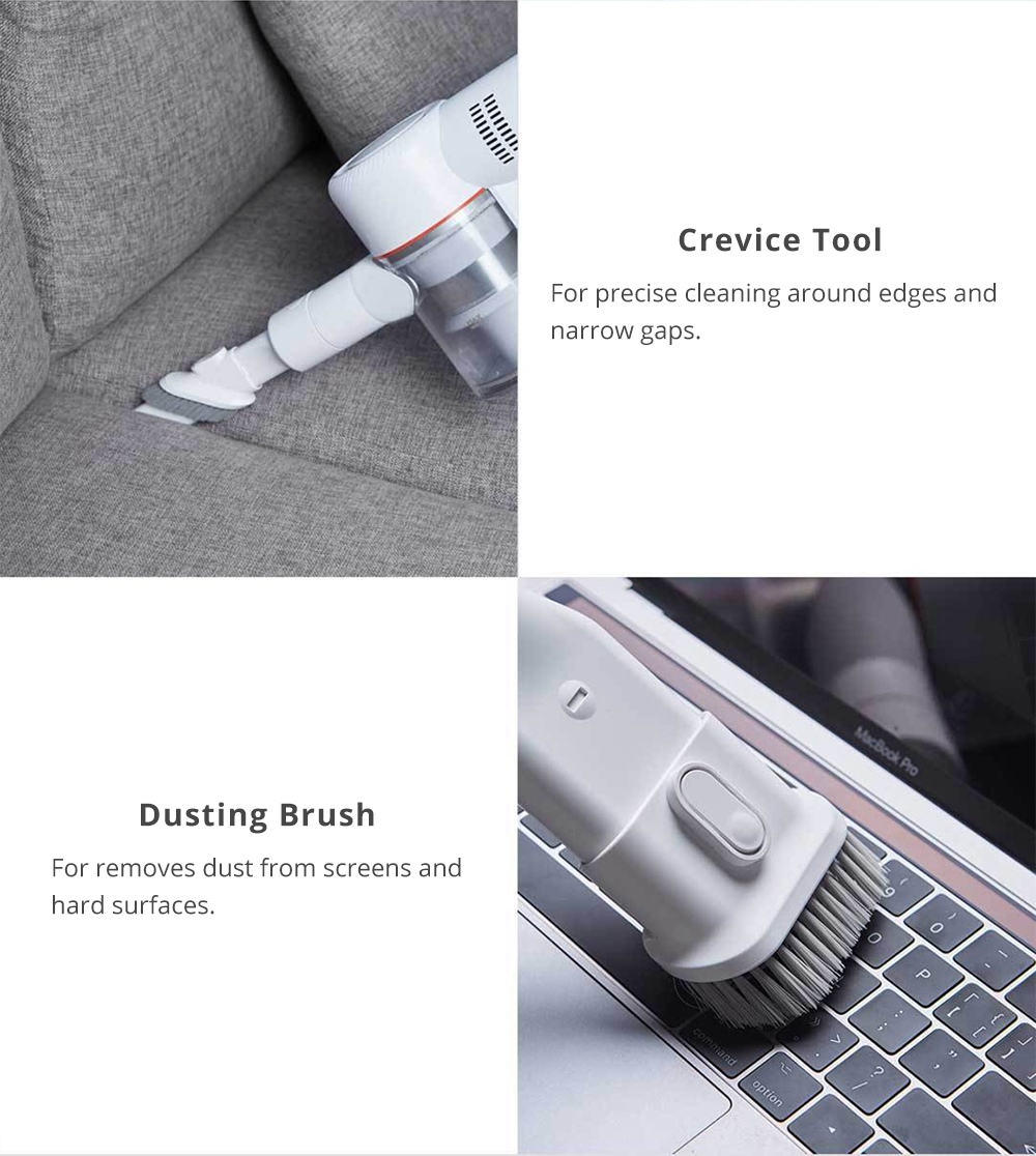 Xiaomi Dreame V9 Cordless Stick Vacuum Cleaner 20000 Pa Suction Anti-winding Hair Mite Cleaning 60 Minutes Run Time - White