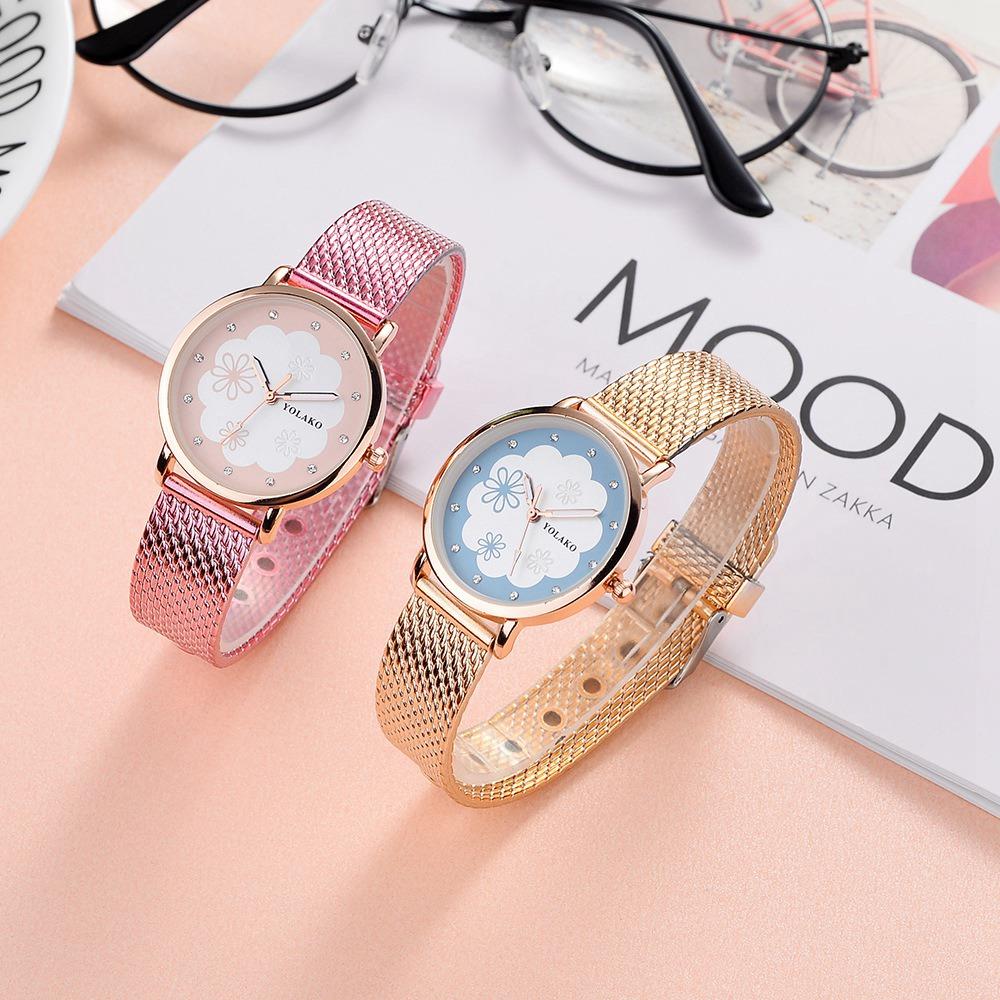 YOLAKO YK36 Women Quartz Watch Rose Gold Dark Blue