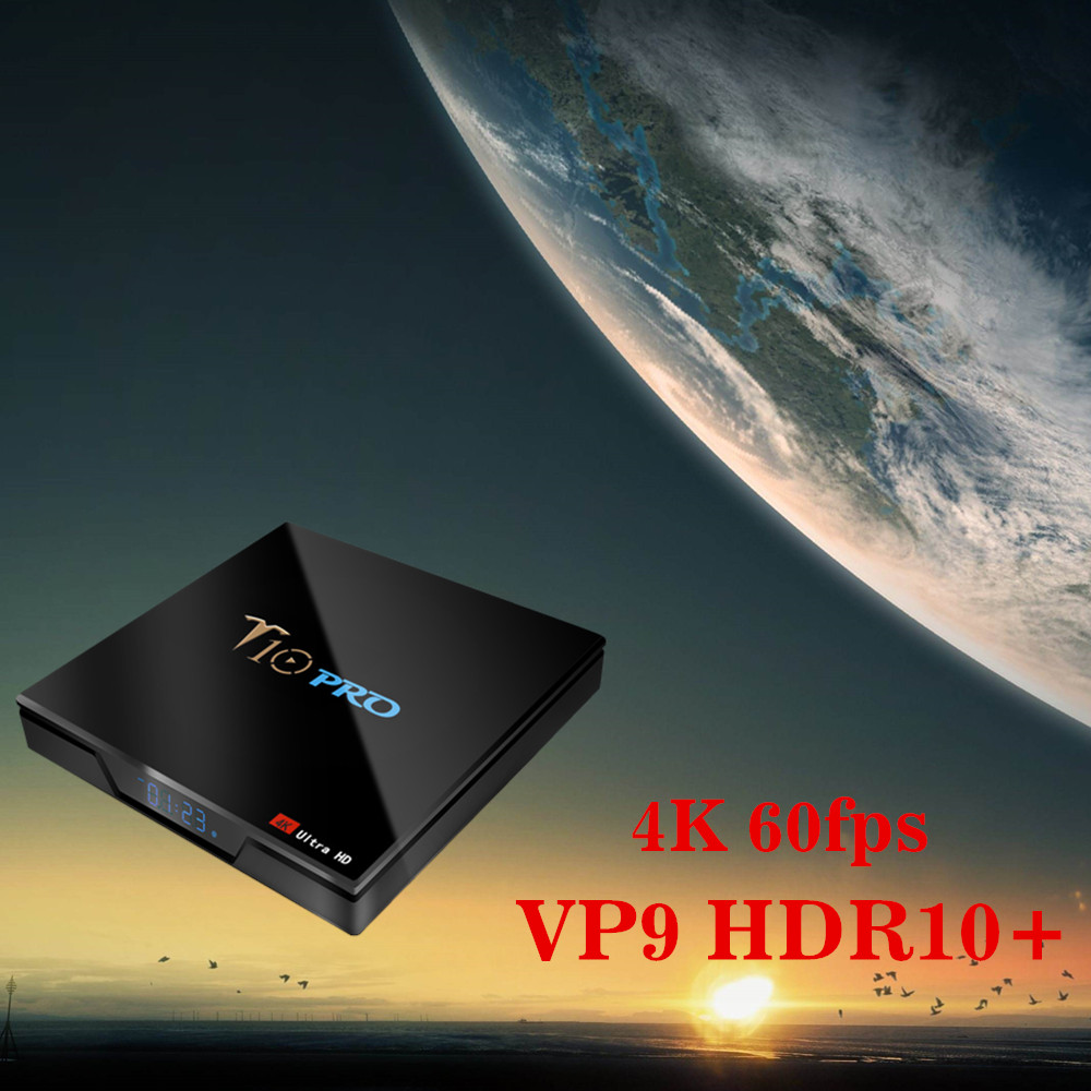 T10 PRO Amlogic S905X2 Android 8.1 4GB DDR4 32GB eMMC 4K TV Box with LED Display Dual Band WiFi Bluetooth LAN USB3.0