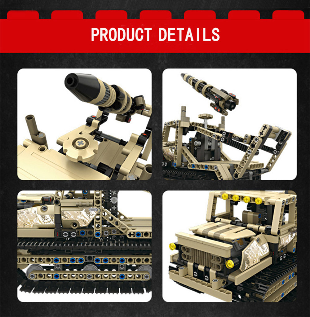 MoFun 13012 608PCS 2.4G 4CH DIY Assemble Brick Block RC Car Crawler Rocket