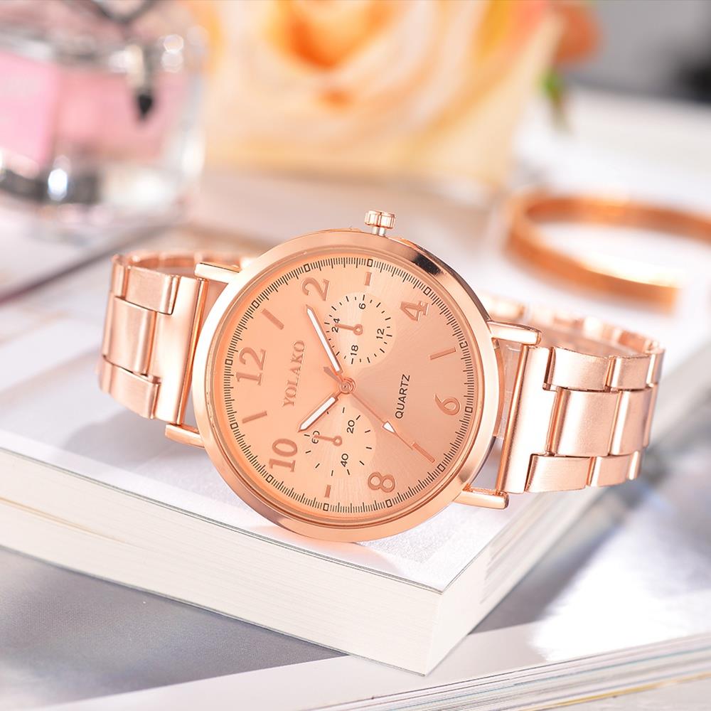 YOLAKO YK118 Casual Quartz Watch Stainless Steel Watches - Gold