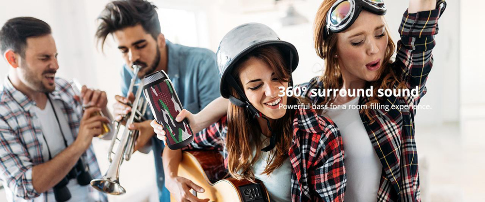 Tronsmart Element T6 25W Portable Bluetooth Speaker with 360 Degree Surround Sound and Built-in Microphone - Camouflage
