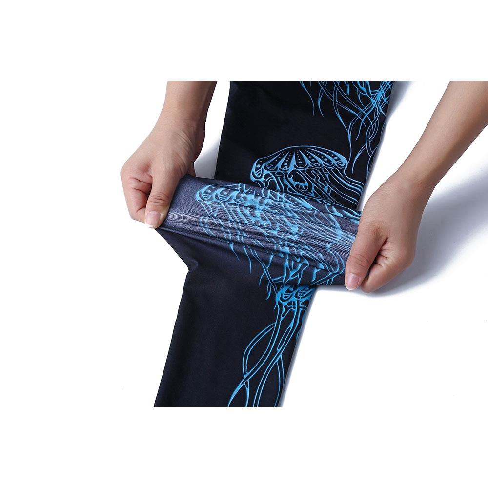 CK2236 Women Jellyfish Pattern Yoga Pants High-waist Leggings Size S - Black
