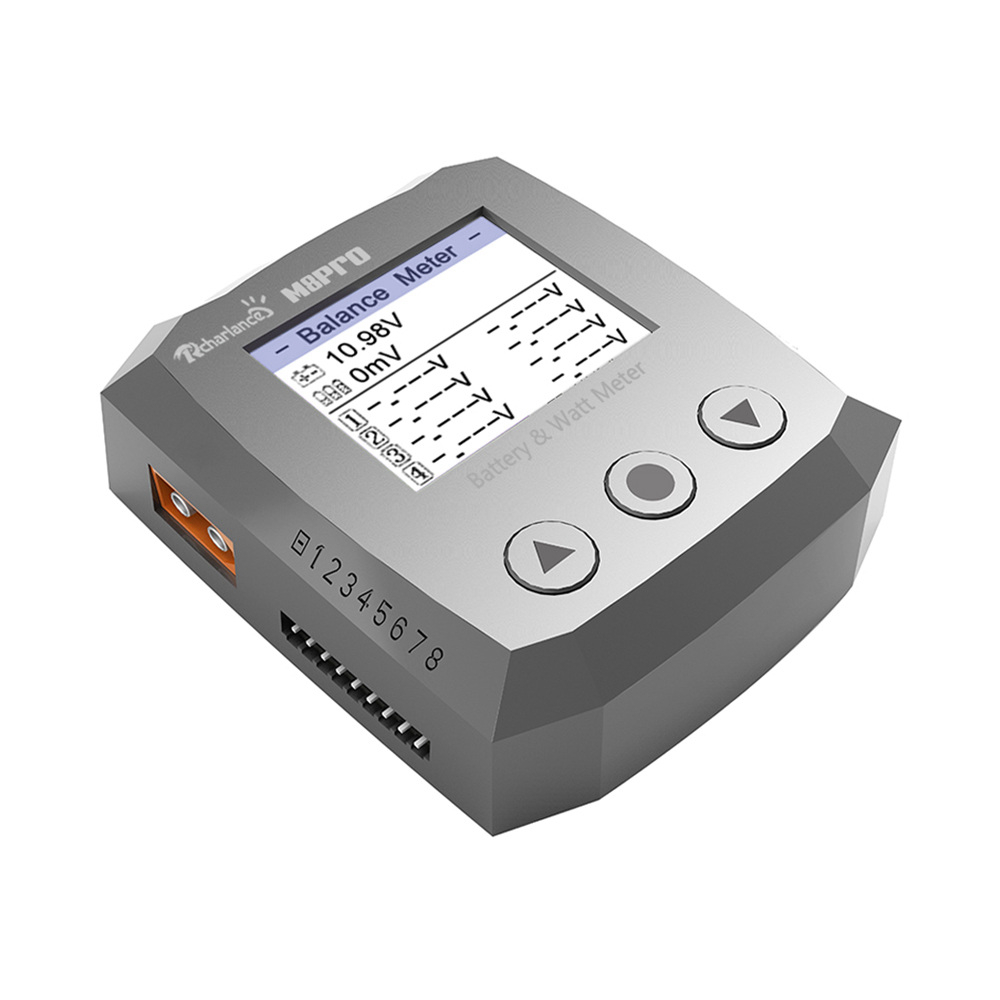 Rcharlance M8Pro Watt Meter 2-8S Battery Charger Power Analyzer Balancer - Gray
