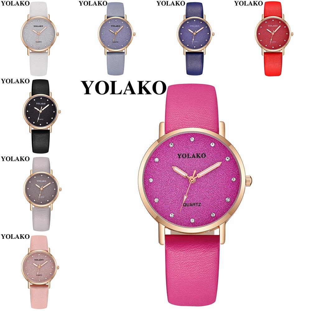 YOLAKO YK32 Women Casual Quartz Watch PU Leather Strap - White