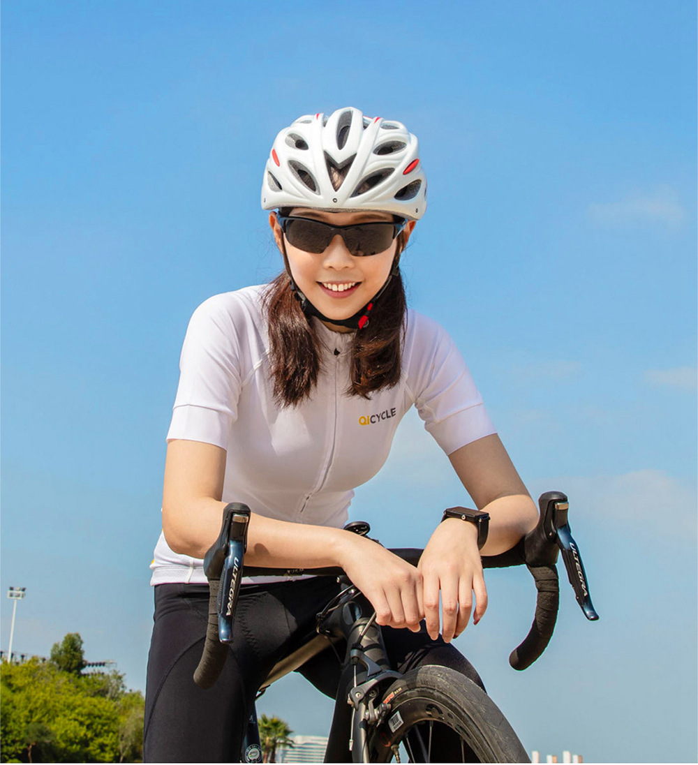 Xiaomi Mijia Qicycle KEVLAR Sports Helmet One-piece Lightweight Design - White + Red