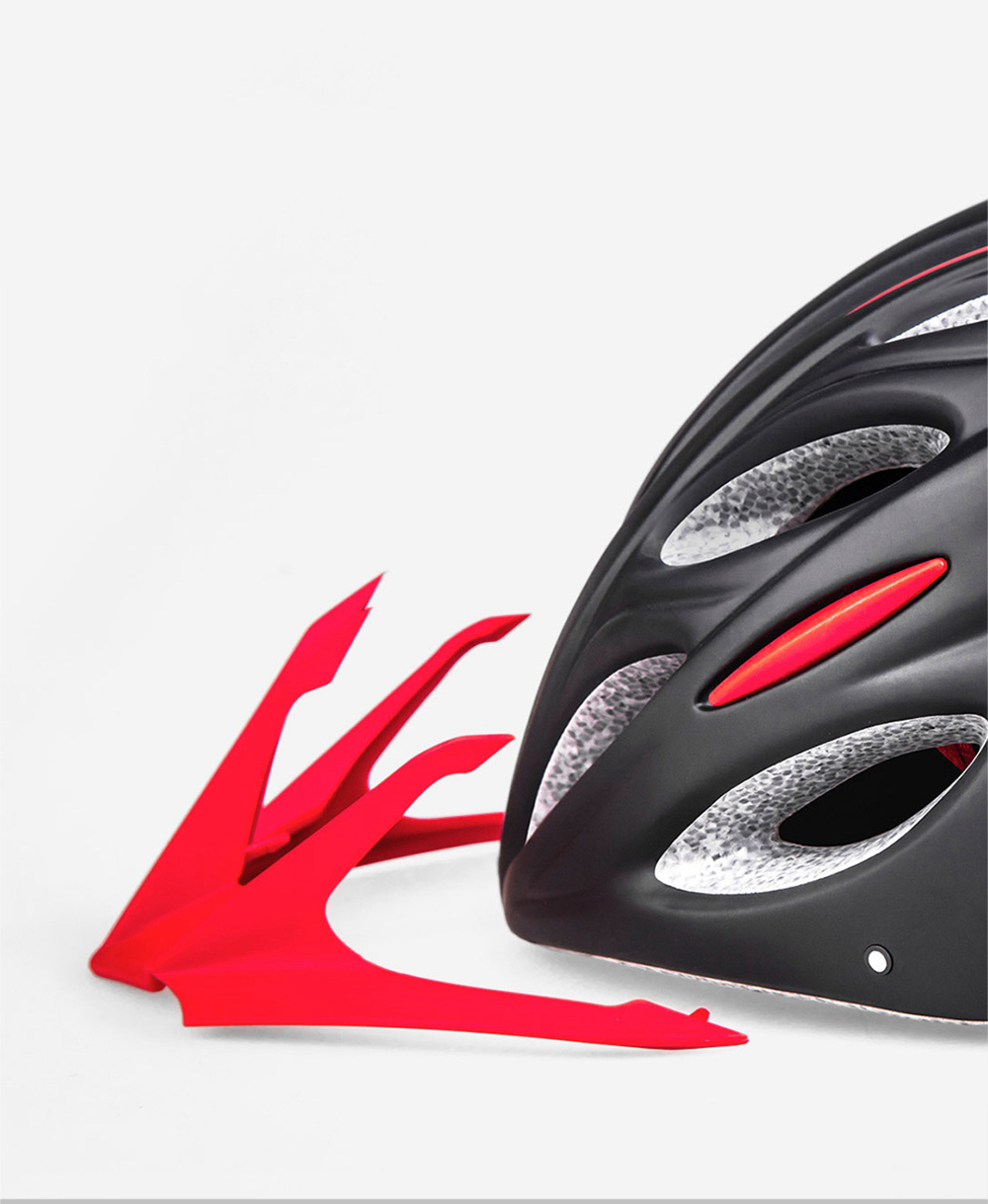 Xiaomi Mijia Qicycle KEVLAR Sports Helmet One-piece Lightweight Design - White + Red