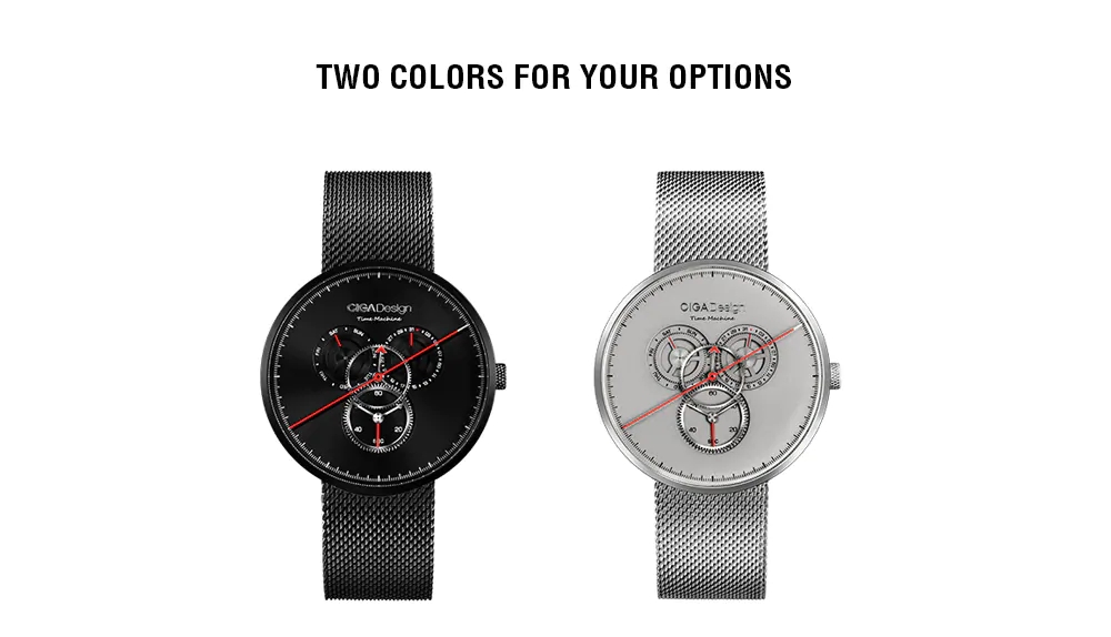 Xiaomi CIGA Design Creative Men Gear Quartz Watch Stainless Steel Strap - Black