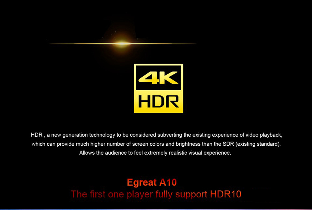 Egreat A10 Pro Hi3798CV200 HDR10 Blu-ray 3D Dolby ATOMS DTS X 4K UHD Google Android Media Player 2GB/16GB with LED Display Dual Band WiFi Gigabit LAN Bluetooth VIDON XBMC