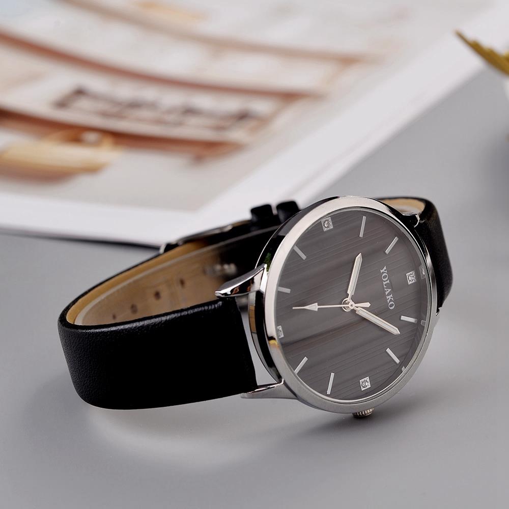 YOLAKO YK38 Women Quartz Watch PU Leather Strap Fashion Casual Watches - Black