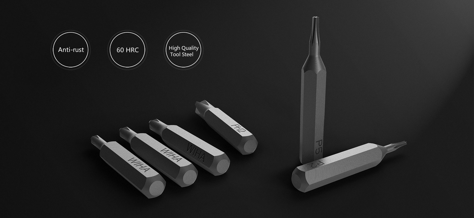 Xiaomi Mijia Wiha Screwdriver Kit 24 in 1 Precision Magnetic Bits Aluminium Alloy - Black