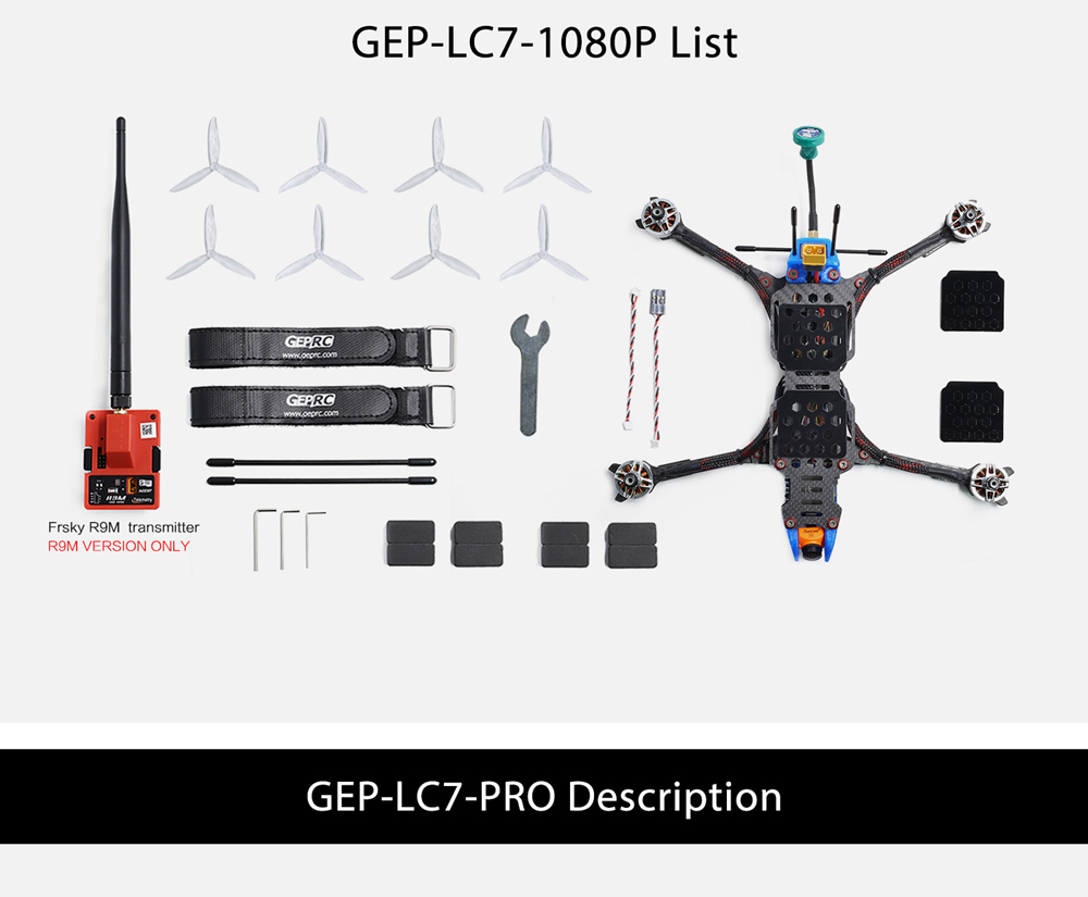 GEPRC Crocodile 7 GEP-LC7-PRO 7Inch 315mm 1080P Long Rang FPV RC Racing Drone BNF - R9mm Receiver
