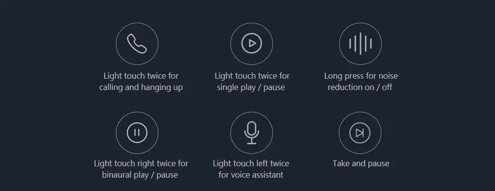 Xiaomi Air TWS Bluetooth EarbudsTouch Control Active Noise Cancelling 10 Hours Working Time - White