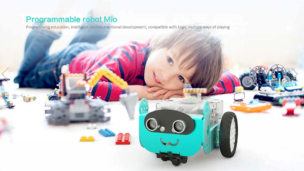 Robo3 Mio STEAM Obstacle Avoidance Tracking Mode RC Robot Bluetooth Remote Control Graphic Programming