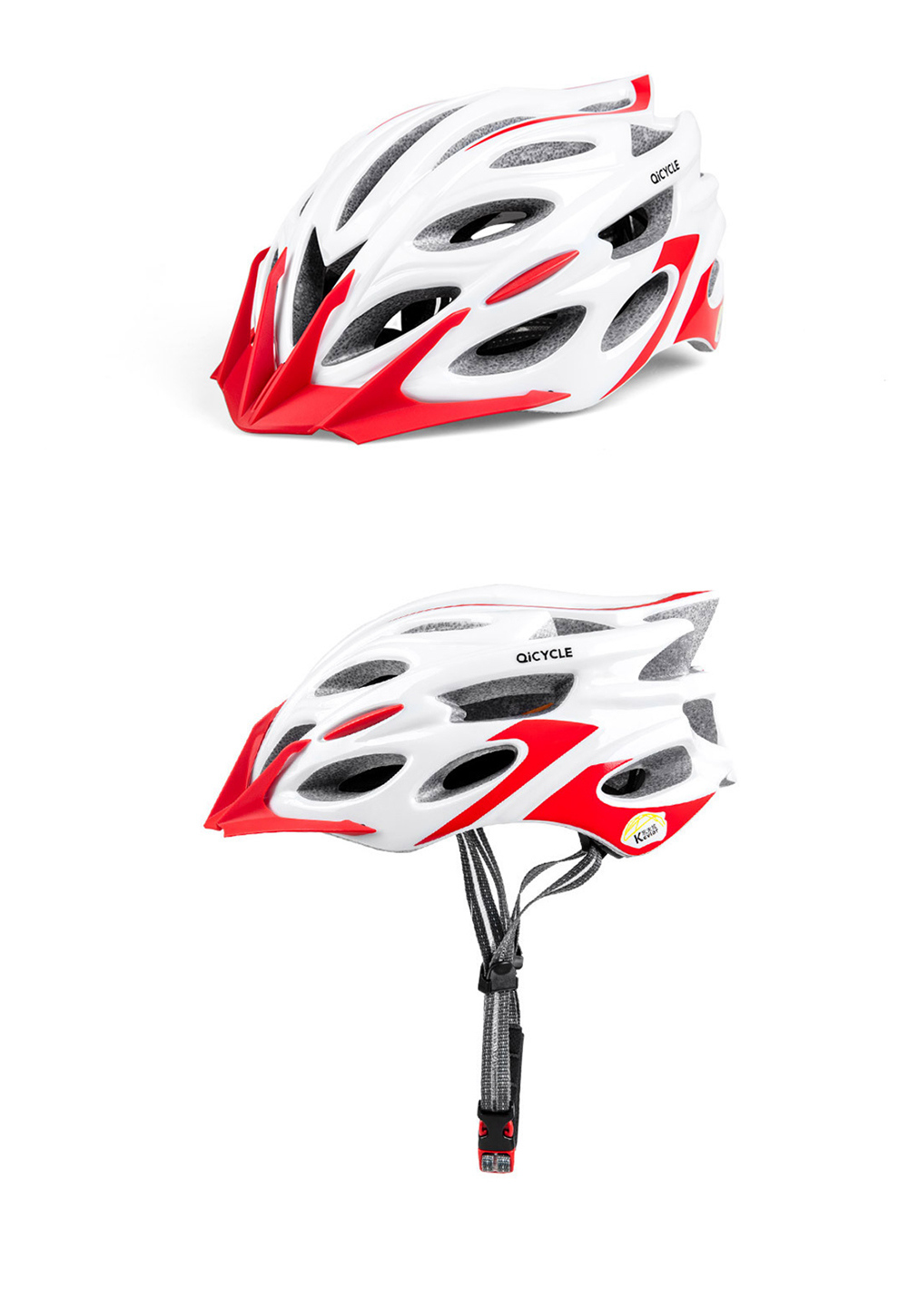 Xiaomi Mijia Qicycle KEVLAR Sports Helmet One-piece Lightweight Design - White + Red