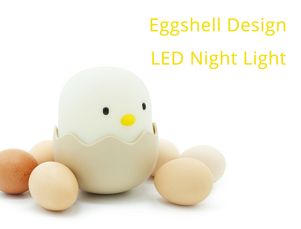LED Night Light Eggshell Design Baby Night Lamp Dimmer Tumbler Bedside Lamp Feeding Lamp - Warm Light
