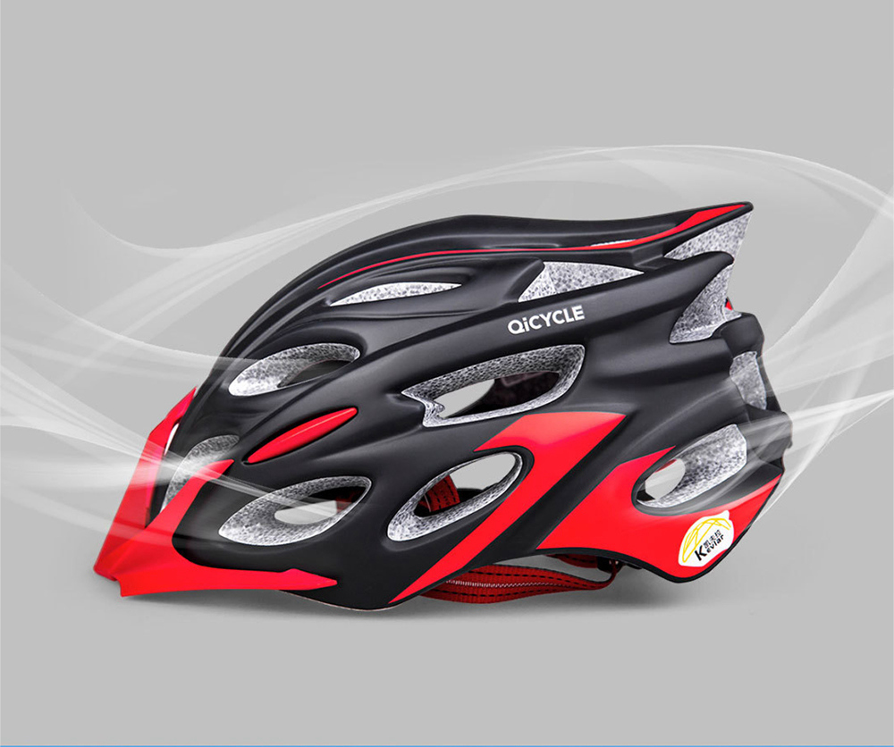 Xiaomi Mijia Qicycle KEVLAR Sports Helmet One-piece Lightweight Design - White + Red