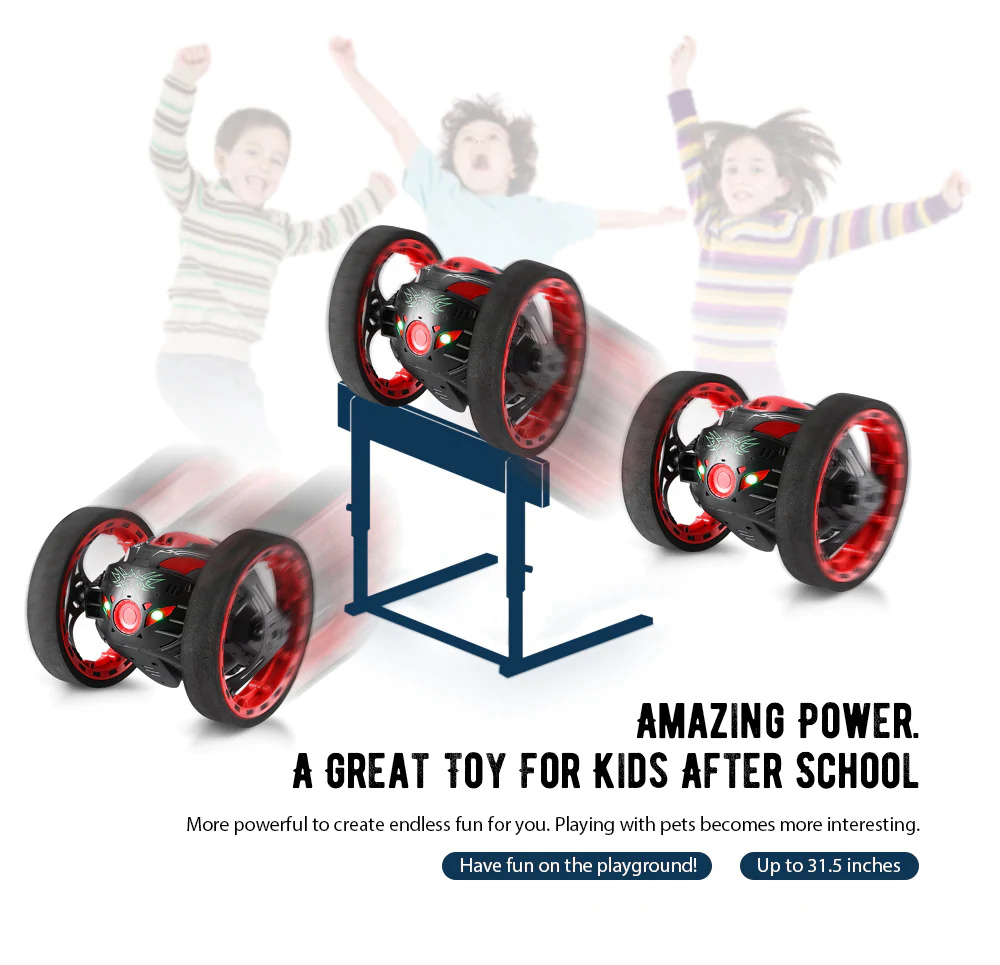 PEG-88 Jumping SUMO 2.4G Wireless Degree Rotation Smart Bounce RC Car RTR - White