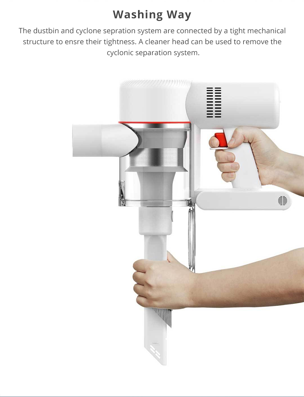 Xiaomi Dreame V9 Cordless Stick Vacuum Cleaner 20000 Pa Suction Anti-winding Hair Mite Cleaning 60 Minutes Run Time - White