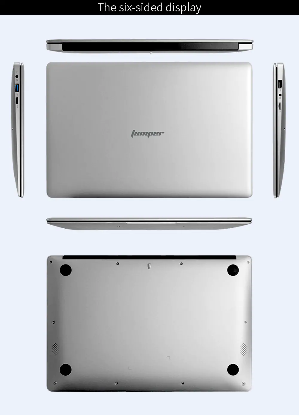 Jumper EZbook S4 Laptop Intel Celeron Gemini Lake N4100 Quad Core 14 Inch 1920*1080 8GB RAM 256GB SSD Windows 10 - Silver