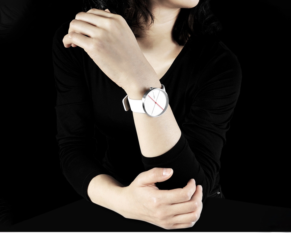 Xiaomi CIGA Design X Series Reddot Award Women Quartz Watch Genuine Leather Strap D009-6-1 - White + Silver