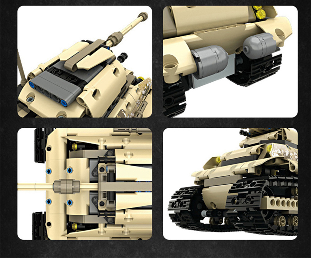 MoFun 13011 497PCS 2.4G 4CH DIY Assemble Brick Block RC Car Heavy Crawler Tank