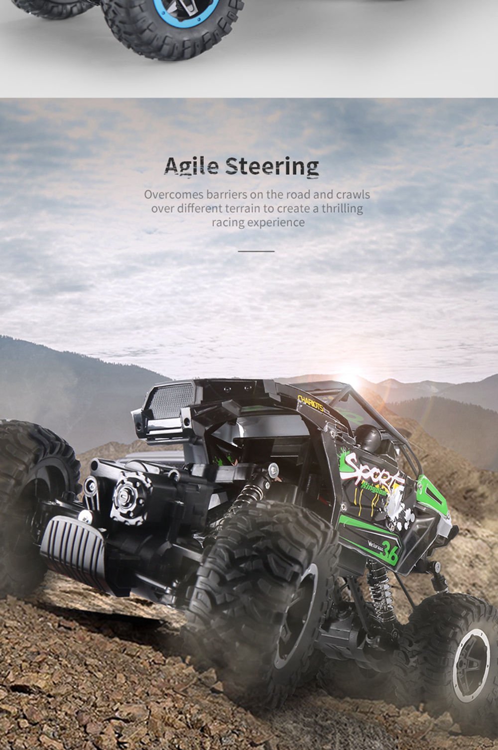 JJRC Q51 MAX 2.4G 1:12 6WD Off-road RC Car Climbing Truck RTR - E Version