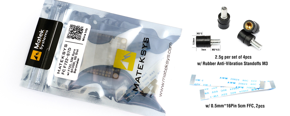 Matek Systems F722-STD STM32F722 Flight Controller Built-in OSD BMP280 Barometer Blackbox for Racing Drone