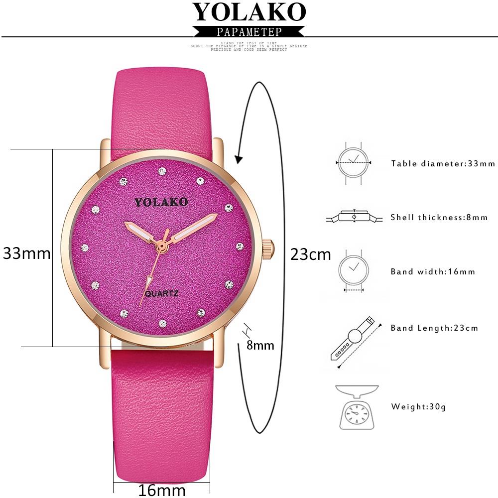 YOLAKO YK32 Women Casual Quartz Watch PU Leather Strap - White