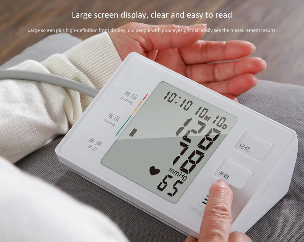 Xiaomi Andon KD-5901 Electronic Blood Pressure Smart Monitor Multi Measurement Algorithm LCD Large Screen - White