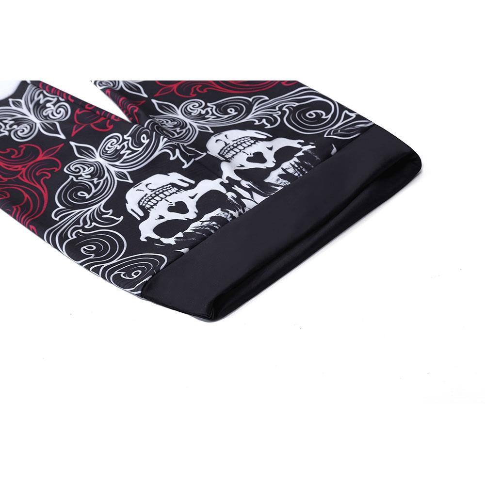 CK2241 Women Skeleton Pattern Yoga Pants High-waist Leggings Size S - Fuchsia