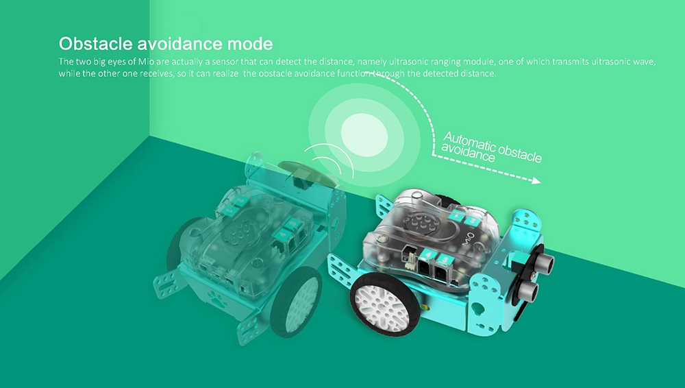 Robo3 Mio STEAM Obstacle Avoidance Tracking Mode RC Robot Bluetooth Remote Control Graphic Programming