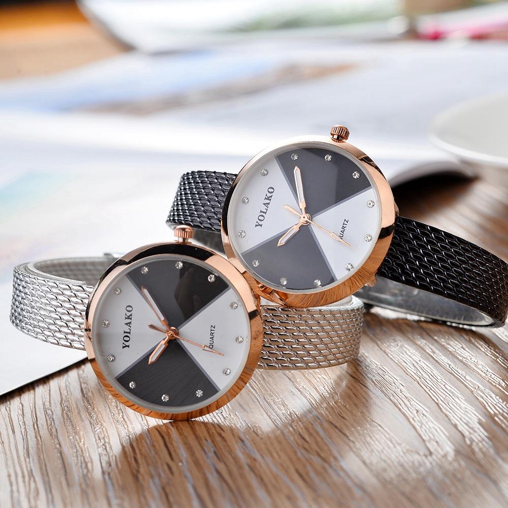 YOLAKO YK34 Women Quartz Watch Plastic Leather Strap Fashion Casual Watches - Fuchsia