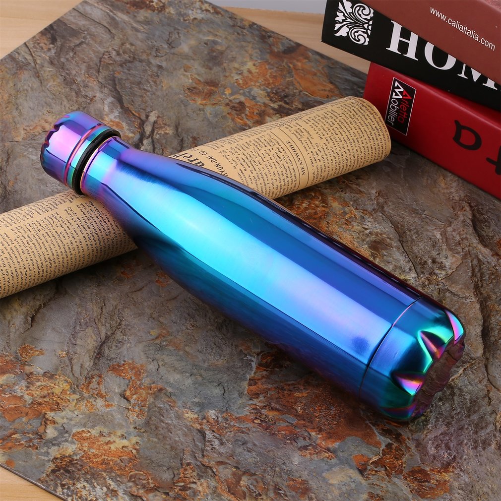 Creative Water Bottle Bowling Shaped Stainless Steel Vacuum Insulated Bottle 500ML - Purple