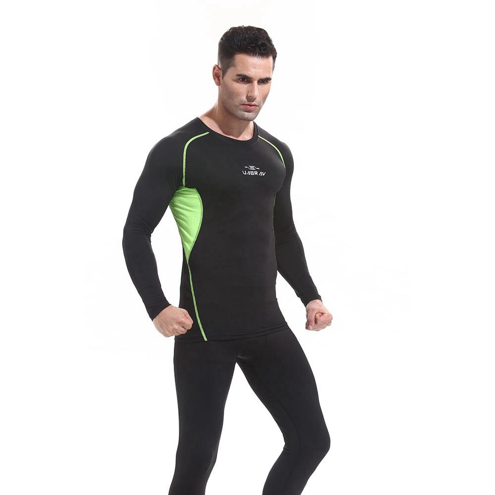 XD16 Men Fitness Sport Tight Long Sleeve T-shirt Size L - Green