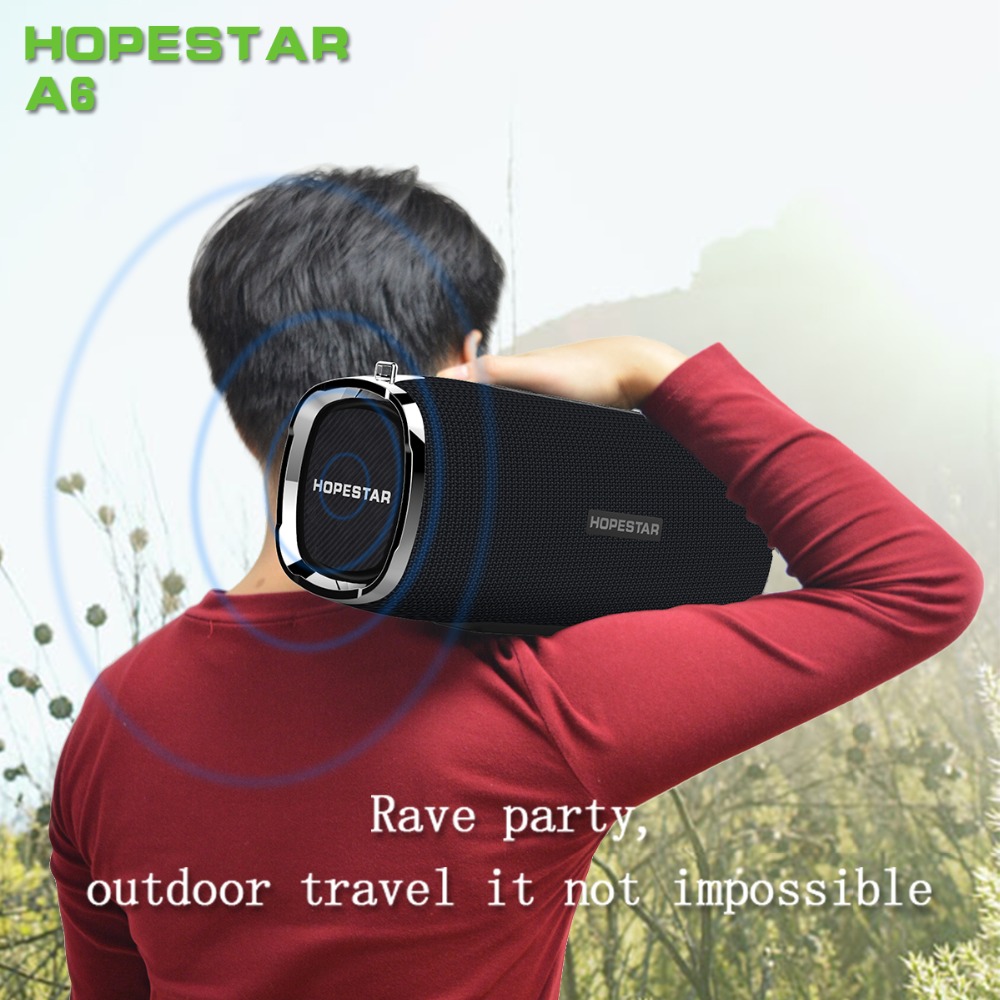 HOPESTAR A6 Wireless Bluetooth Speaker 34W IPX6 Water-resistant Power Bank - Black