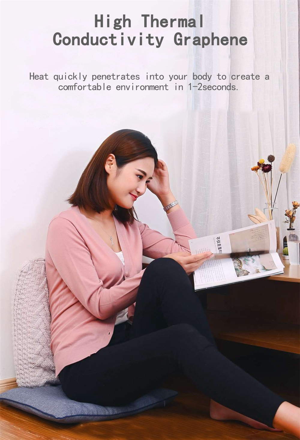 XIAOMI PMA M10 Heated Seat Cushion Graphene Infrared Fast Warm Pad for Car Home Office - Blue