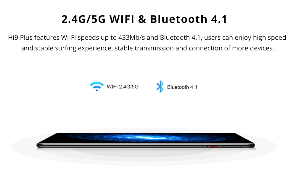 Chuwi Hi9 Plus 4G Phablet MTK6797 Deca Core 10.8" IPS 2K 2560*1600 4GB RAM 64GB ROM Android 8.0 Dual SIM Dual Standby - Black